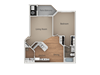 The Falls at Hunters Pointe 1x1 Floor Plan The Falls at Hunters Pointe 1x1 Floor Plan